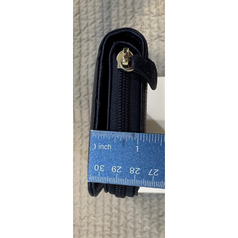 Giani Bernini Blue Genuine Leather Folding Wallet, New soft core zipper logo - Picture 4 of 16